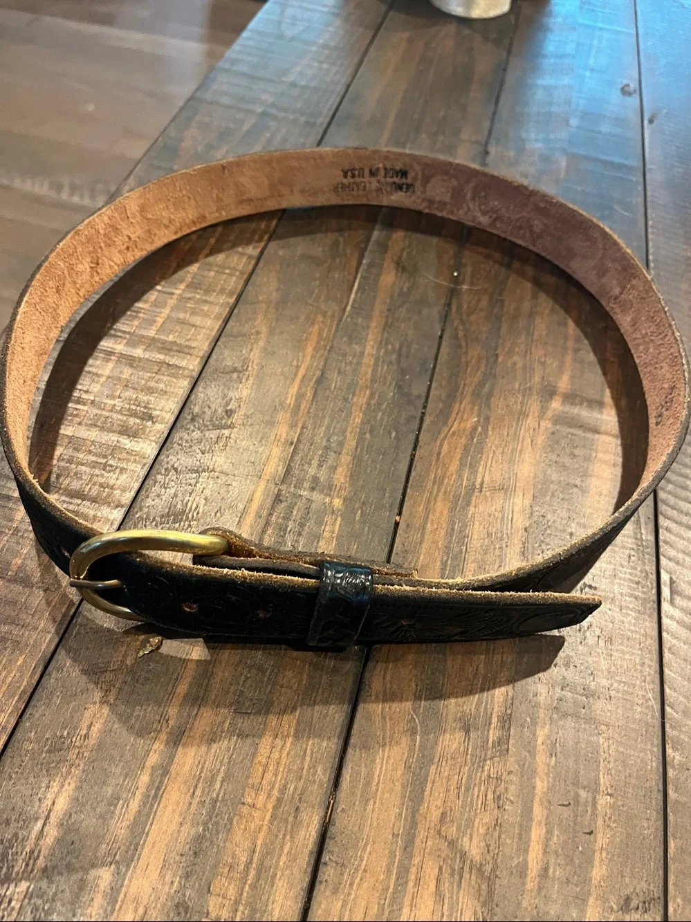 Vintage Leather Western Eagle Belt